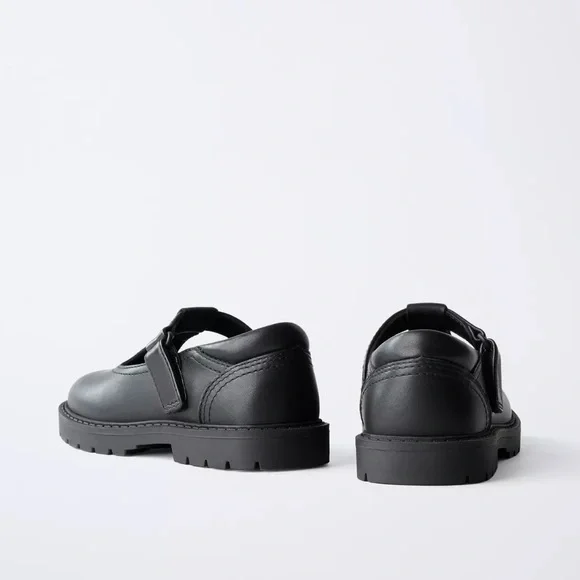 Zara Kids NWT leather black mary jane school shoes 6552/630 - Picture 4 of 13